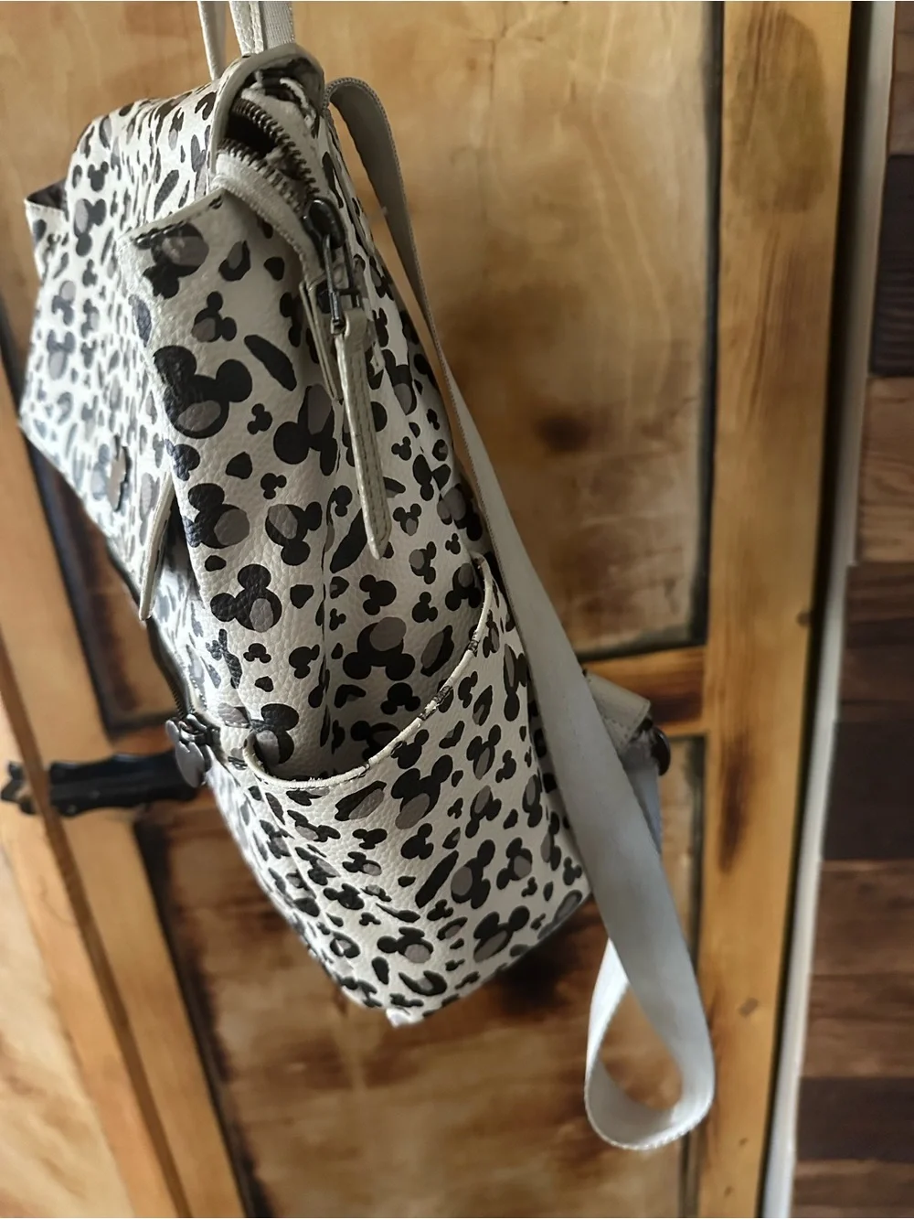 Freshly Picked White and Black Mickey Print Diaper Backpack